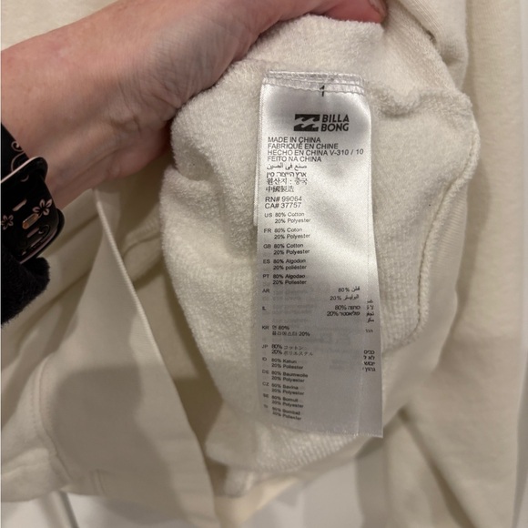 Billabong Cream Crew Sweatshirt with Sunrise Patch. Size S - Picture 5 of 7